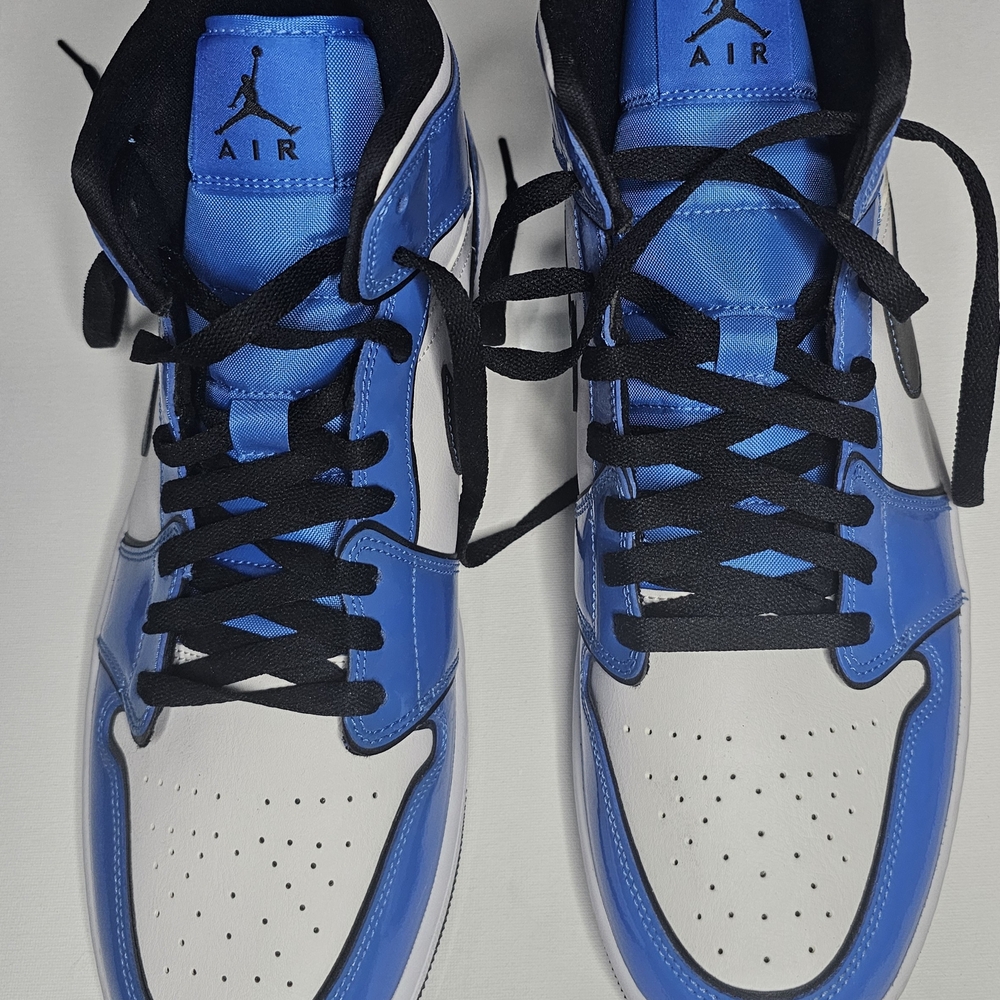 New Nike Air Jordan -Patent Leather Blue and White DD6834-402 No Box